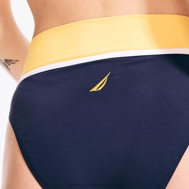 Buoy Yellow WomenColorblock Fold-Over Swim Brief Nautica 6LZP835