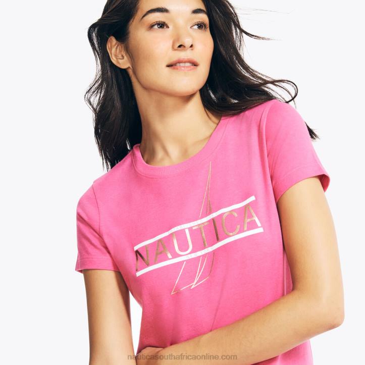 Bow Burgundy WomenSustainably Crafted Foil Logo Graphic T-Shirt Nautica 6LZP1025