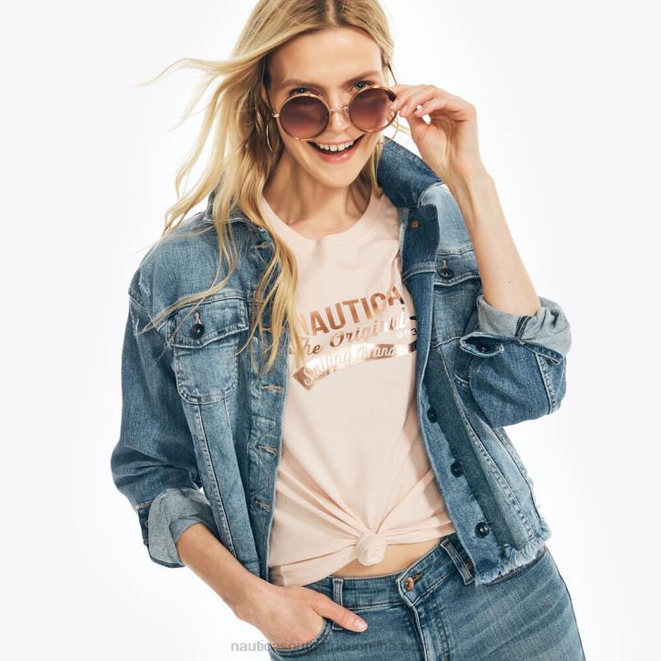 Bow Burgundy WomenSustainably Crafted Heritage Foil Logo T-Shirt Nautica 6LZP937