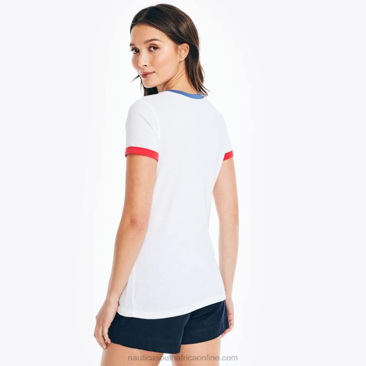 Bright White WomenSustainably Crafted Foil Sailing Graphic T-Shirt Nautica 6LZP943