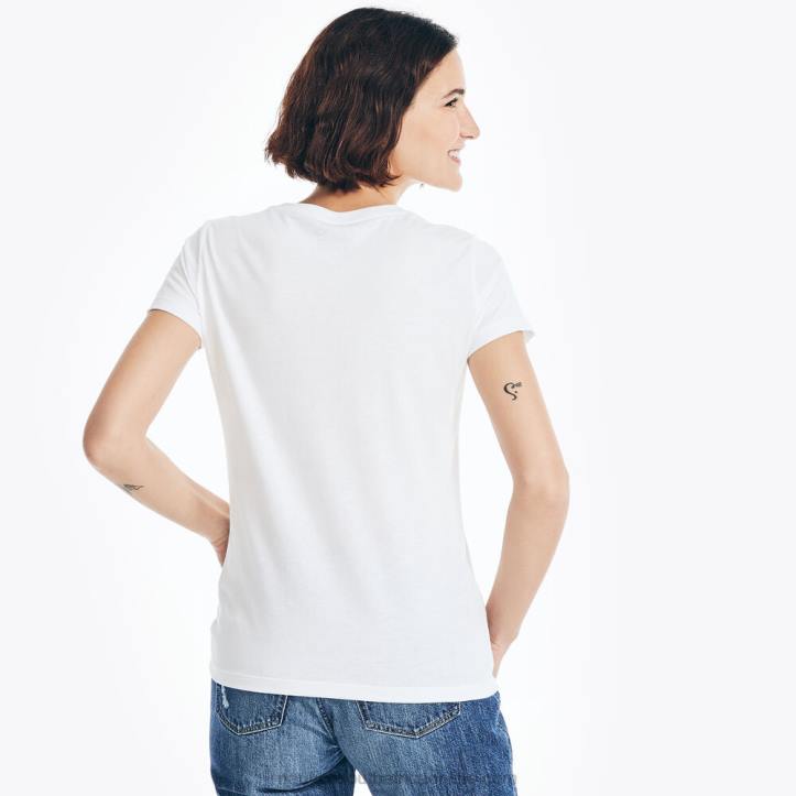 Bright White WomenSustainably Crafted Ocean Vibes Graphic T-Shirt Nautica 6LZP768