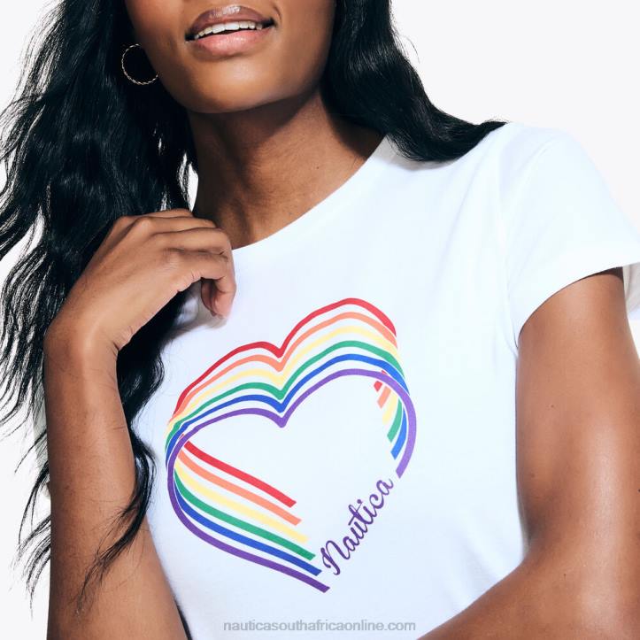 Bright White WomenSustainably Crafted Pride Logo T-Shirt Nautica 6LZP128