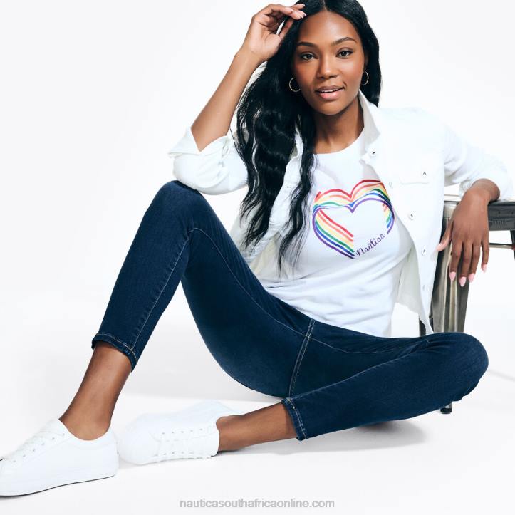 Bright White WomenSustainably Crafted Pride Logo T-Shirt Nautica 6LZP128