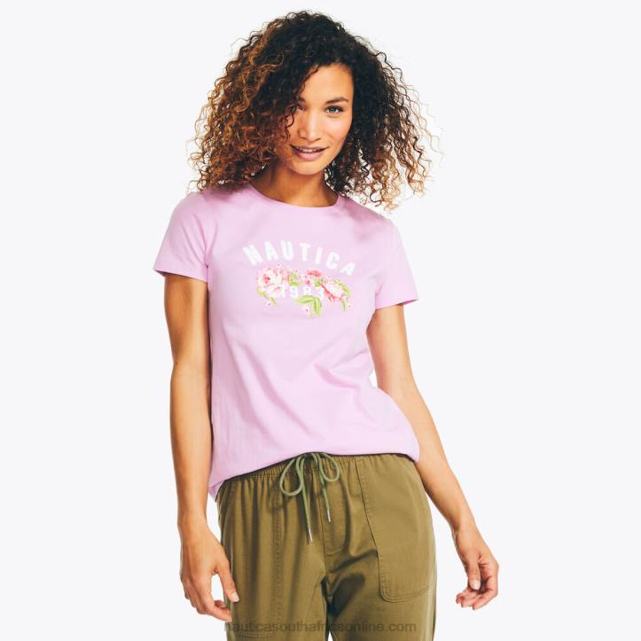 Electric Purple WomenSustainably Crafted Floral Logo Graphic T-Shirt Nautica 6LZP812