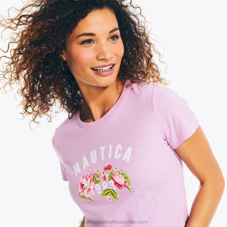 Electric Purple WomenSustainably Crafted Floral Logo Graphic T-Shirt Nautica 6LZP812