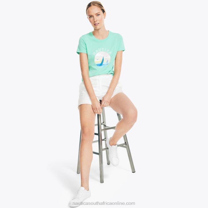 Mint Spring WomenSustainably Crafted Sailing Graphic T-Shirt Nautica 6LZP806