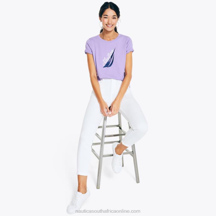 Ocean Violet WomenJ-Class Glitter Puff Logo Graphic T-Shirt Nautica 6LZP1029