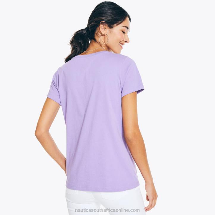 Ocean Violet WomenJ-Class Glitter Puff Logo Graphic T-Shirt Nautica 6LZP1029