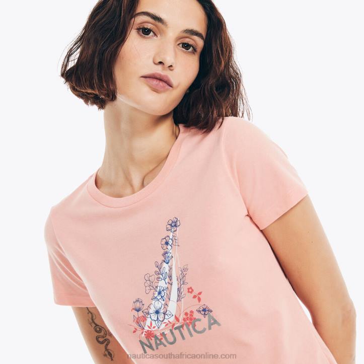 Orange Poppy WomenSustainably Crafted Foil Floral J-Class Graphic T-Shirt Nautica 6LZP754