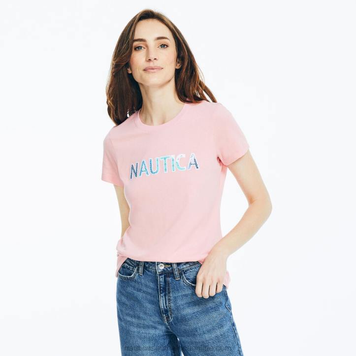 Prism Pink WomenSustainably Crafted Embroidered Logo Graphic T-Shirt Nautica 6LZP1013
