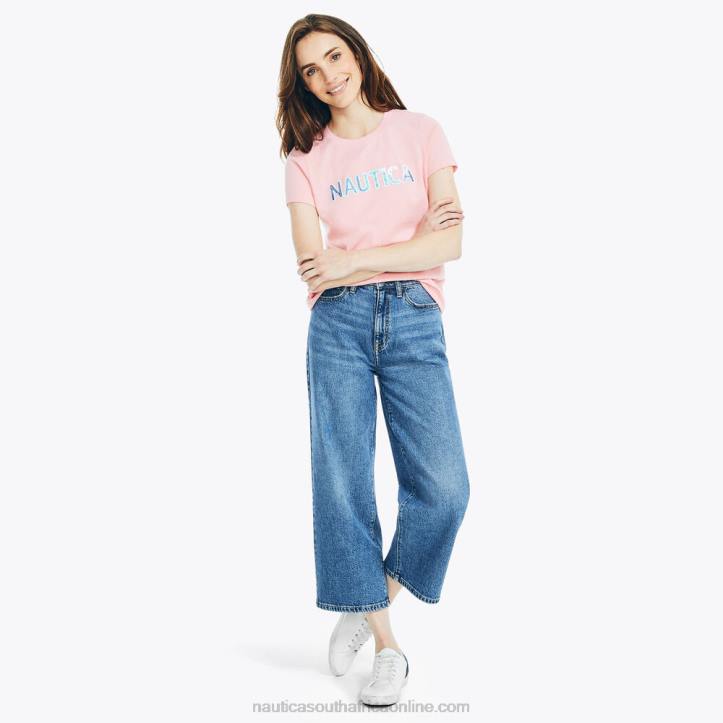 Prism Pink WomenSustainably Crafted Embroidered Logo Graphic T-Shirt Nautica 6LZP1013