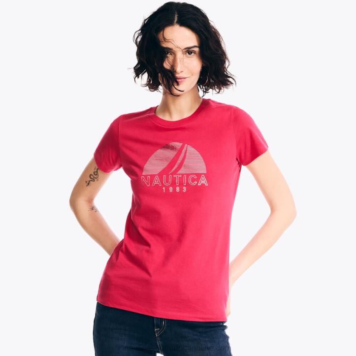 Sailor Red WomenSustainably Crafted Foil Logo Graphic T-Shirt Nautica 6LZP954