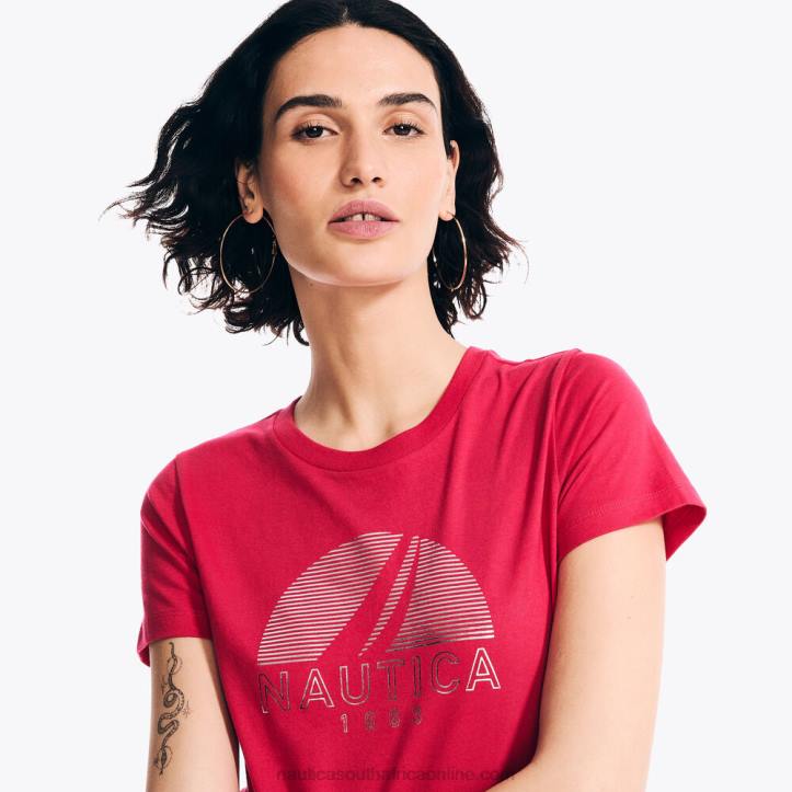 Sailor Red WomenSustainably Crafted Foil Logo Graphic T-Shirt Nautica 6LZP954