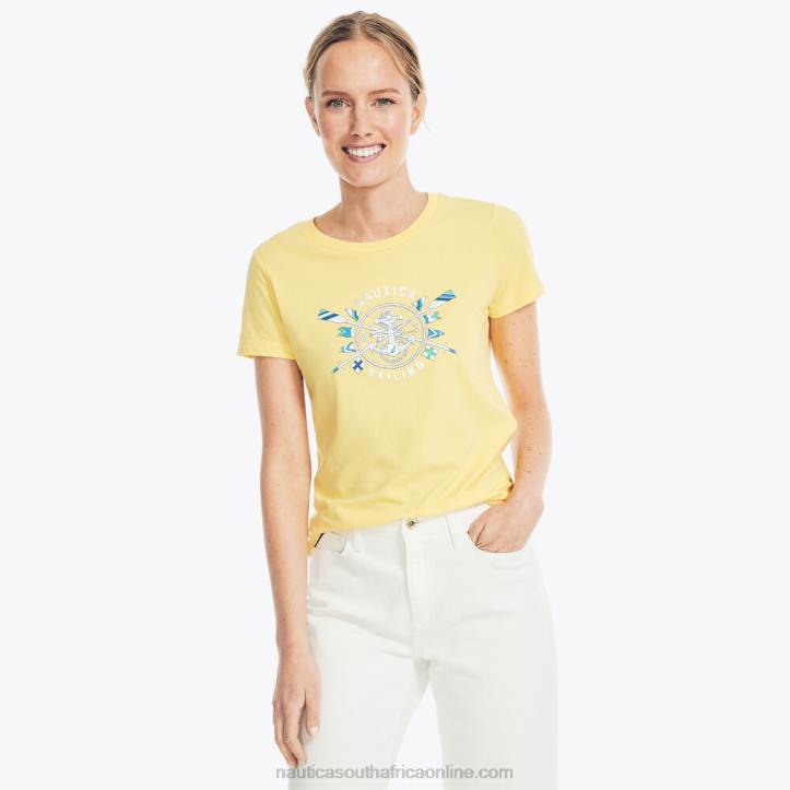 Soft Yellow WomenSustainably Crafted Heritage Foil Logo Graphic T-Shirt Nautica 6LZP811