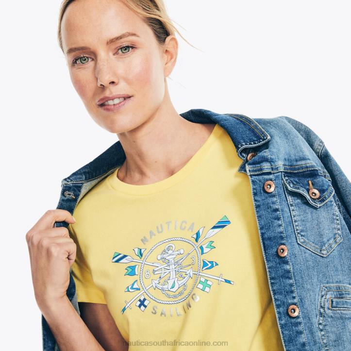 Soft Yellow WomenSustainably Crafted Heritage Foil Logo Graphic T-Shirt Nautica 6LZP811