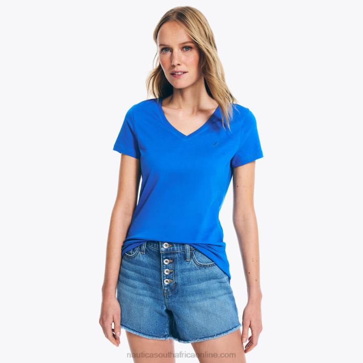 Star Sapphire WomenSolid V-Neck T-Shirt Nautica 6LZP739