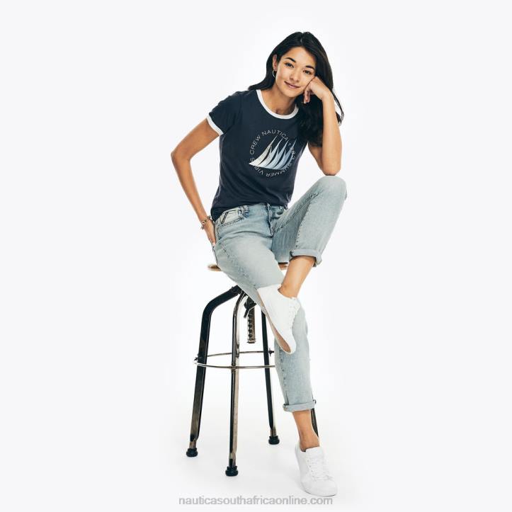 Stellar Blue Heather WomenFoil Logo Graphic T-Shirt Nautica 6LZP1002