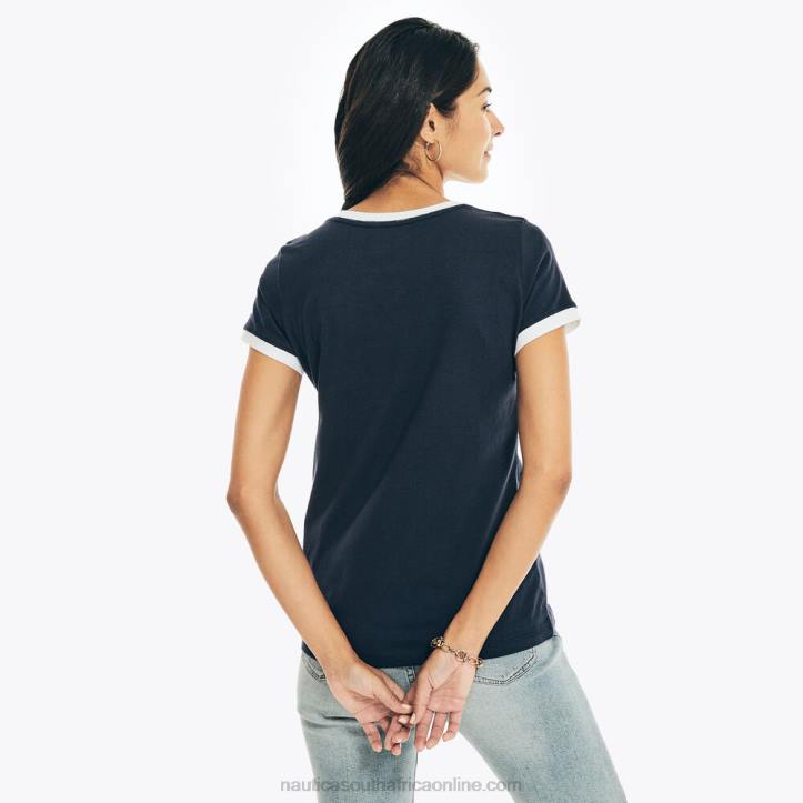 Stellar Blue Heather WomenFoil Logo Graphic T-Shirt Nautica 6LZP1002