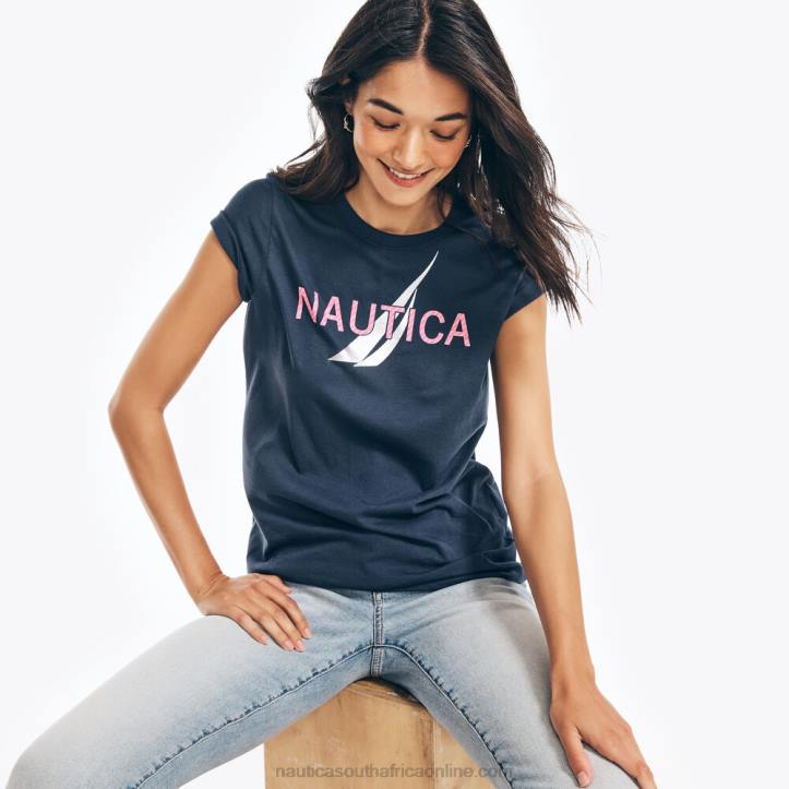 Stellar Blue Heather WomenSustainably Crafted Foil J-Class Graphic T-Shirt Nautica 6LZP1050