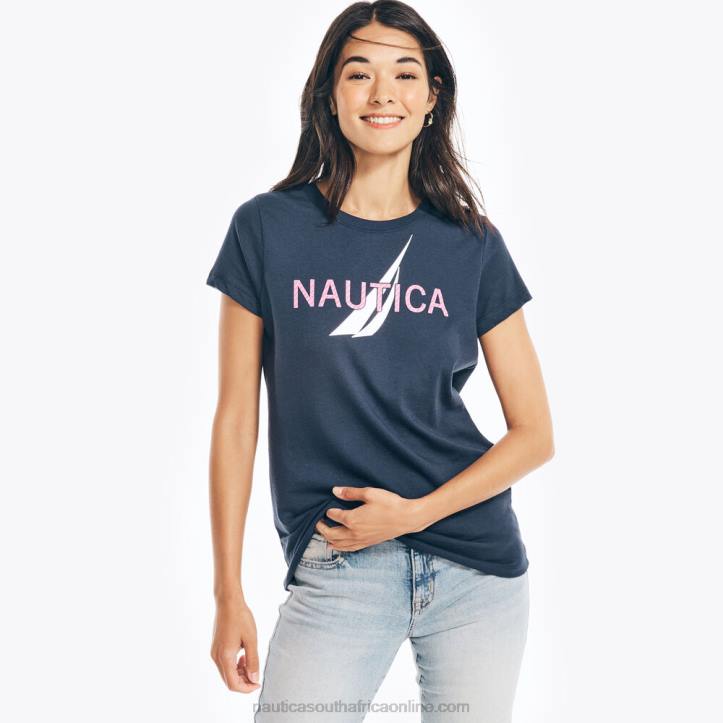 Stellar Blue Heather WomenSustainably Crafted Foil J-Class Graphic T-Shirt Nautica 6LZP1050