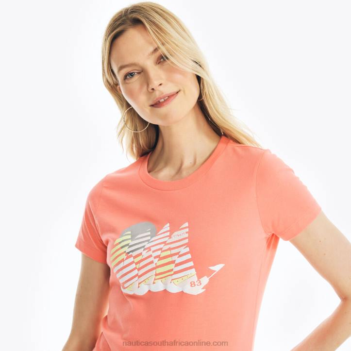 Sugar Coral WomenSustainably Crafted Sailboat Graphic T-Shirt Nautica 6LZP946