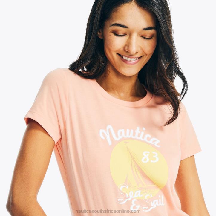 Sugar Coral WomenSustainably Crafted Sea And Sail Foil Graphic T-Shirt Nautica 6LZP987