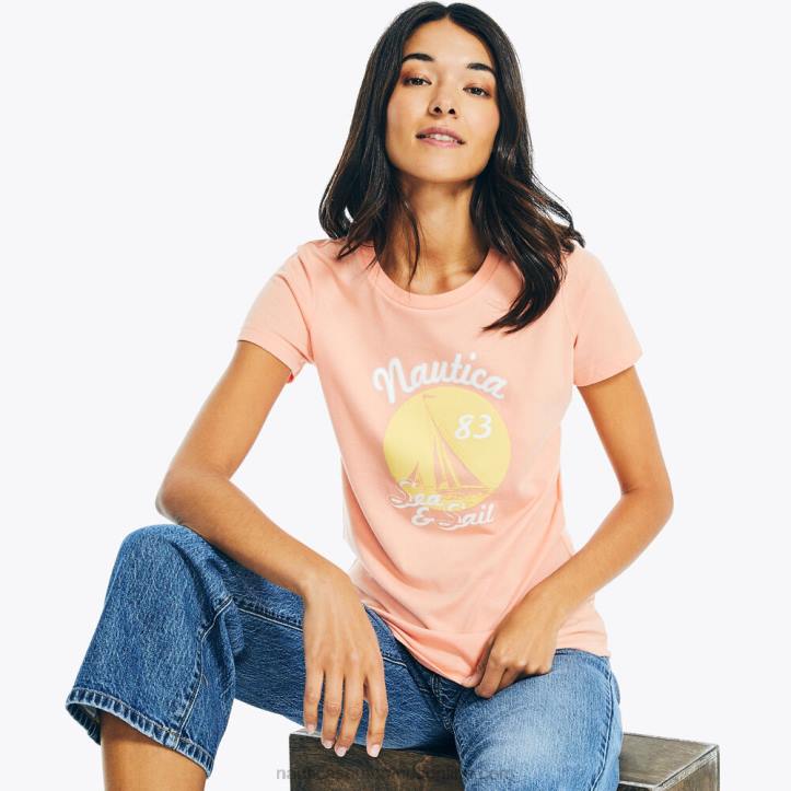 Sugar Coral WomenSustainably Crafted Sea And Sail Foil Graphic T-Shirt Nautica 6LZP987