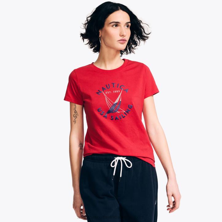 Tomales Red WomenSustainably Crafted Glitter Logo Graphic T-Shirt Nautica 6LZP801