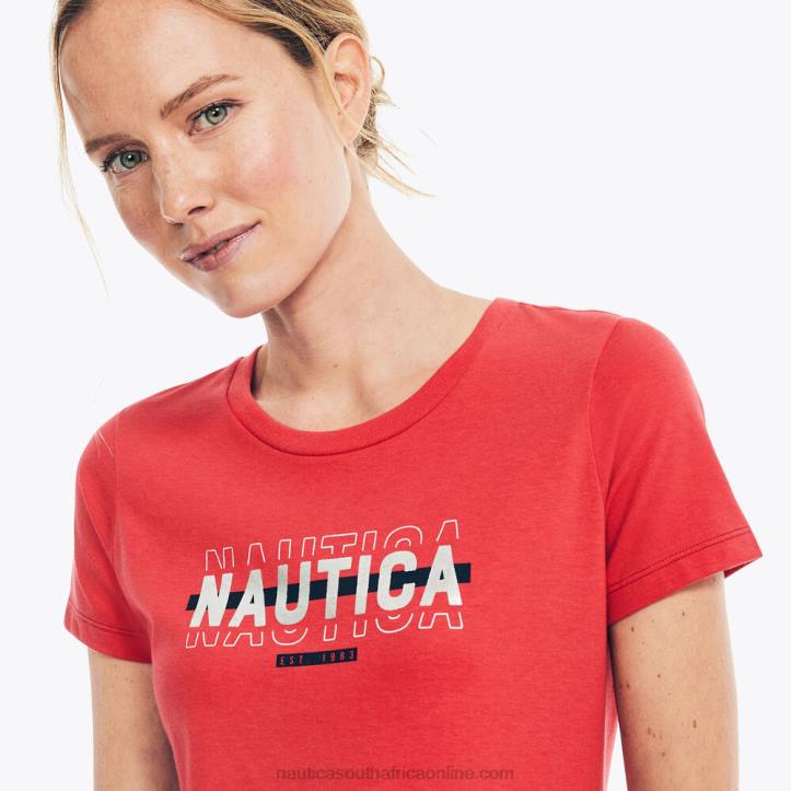 Tomales Red WomenSustainably Crafted Heritage Foil Logo Graphic T-Shirt Nautica 6LZP967