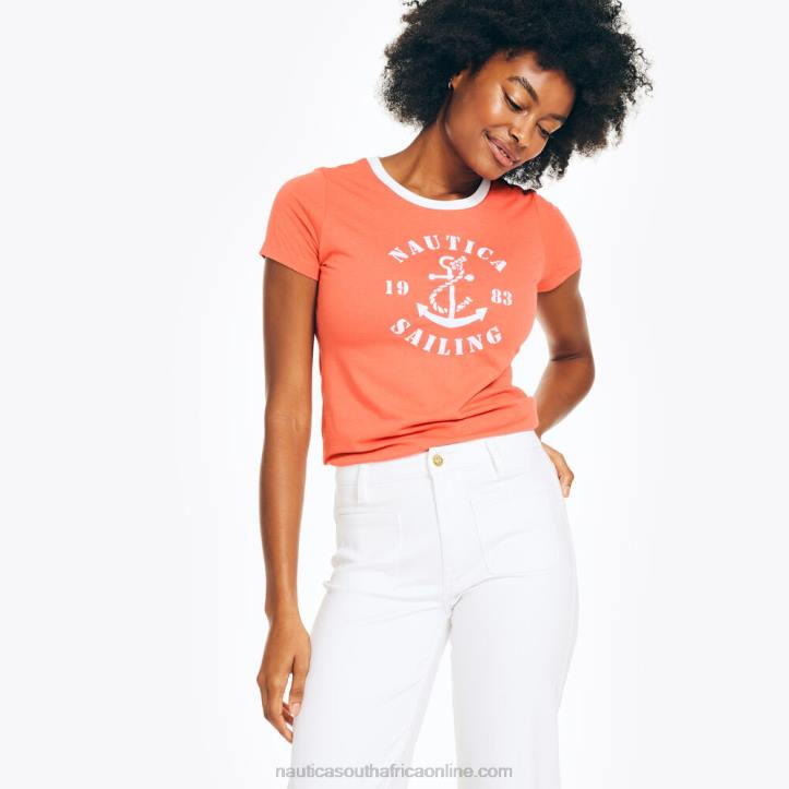 Tomato WomenSustainably Crafted Heritage Sailing Graphic T-Shirt Nautica 6LZP955