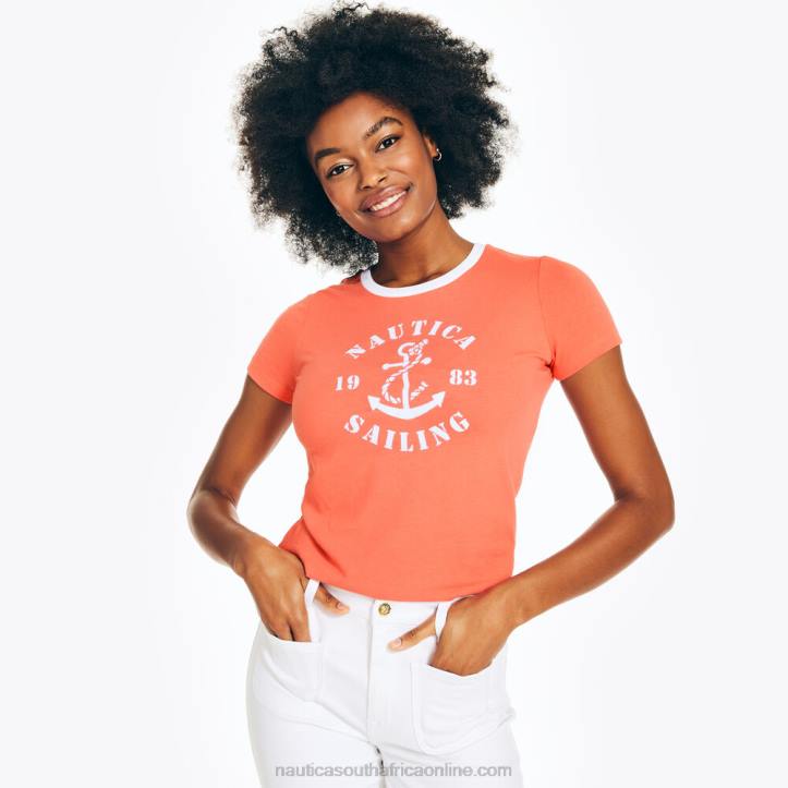 Tomato WomenSustainably Crafted Heritage Sailing Graphic T-Shirt Nautica 6LZP955