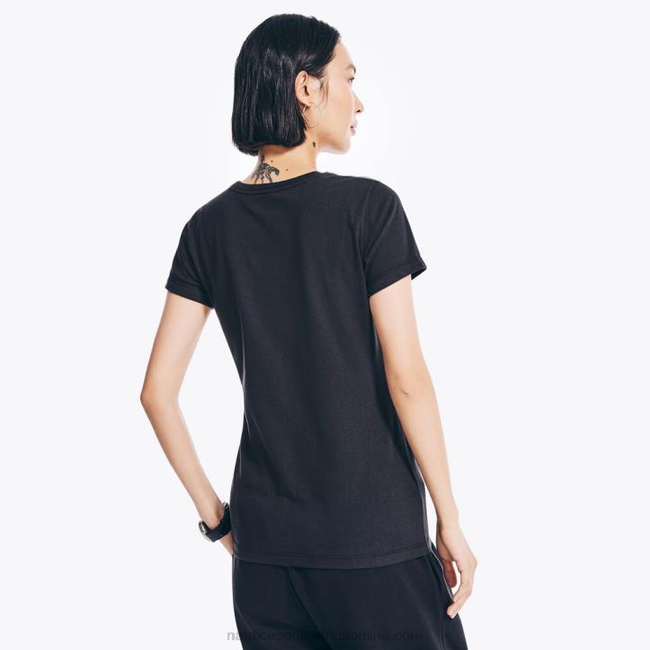 True Black WomenSustainably Crafted Floral Foil Logo T-Shirt Nautica 6LZP837