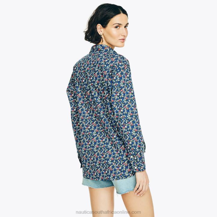 Stellar Blue Heather WomenFloral Print Weekend Shirt Nautica 6LZP986