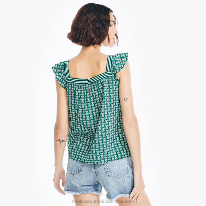 True Black WomenSustainably Crafted Square-Neck Printed Top Nautica 6LZP1003